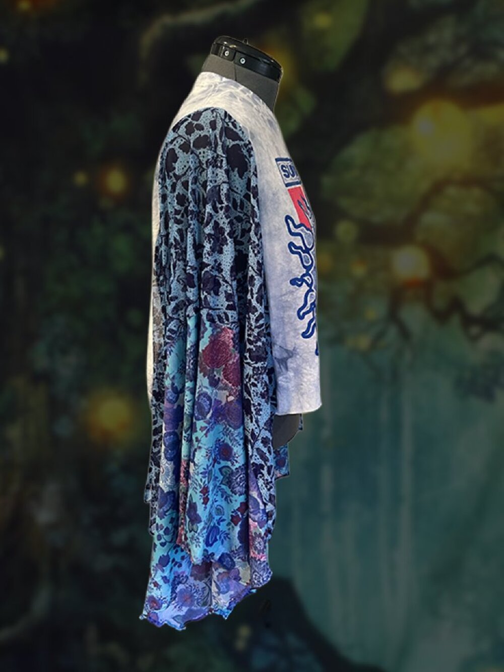 Sublime Upcycled Poncho Top | Festival Kimono Sleeve Patchwork One of a Kind - Picture 4 of 6